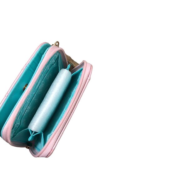 Polly Pocket Pink Teal Faux Leather Compact Wallet NWT - Picture 4 of 5